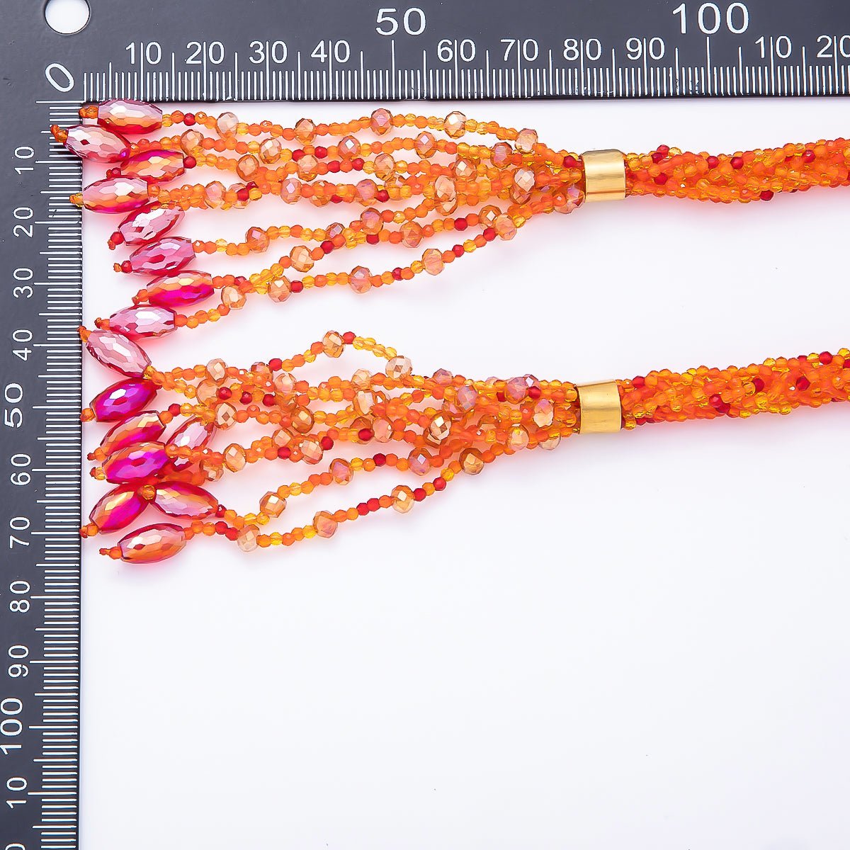 Handmade 7mm Multi Layer Fringe Knot Lariat Multifaceted Crystal Gemstone Chain 36 Inch Necklace | WA-01145 ~ WA-01307 - DLUXCA