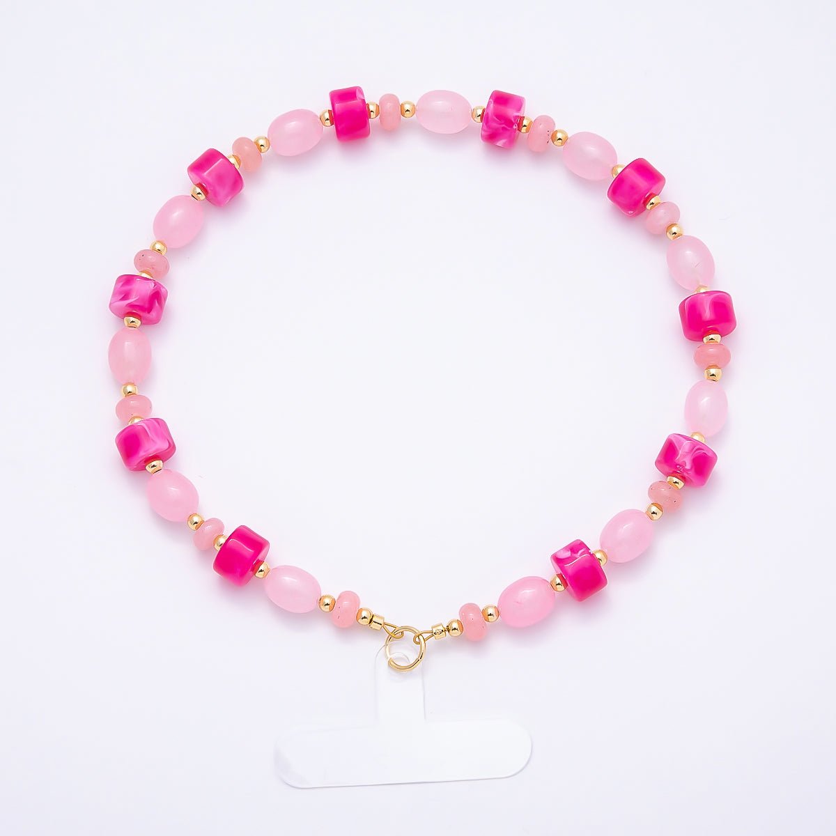 Handmade Green, Red, Pink, Grey, Blue Rondelle Gemstone Phone Lanyard Wristlet | WB - 00332 ~ WB - 00340 - DLUXCA