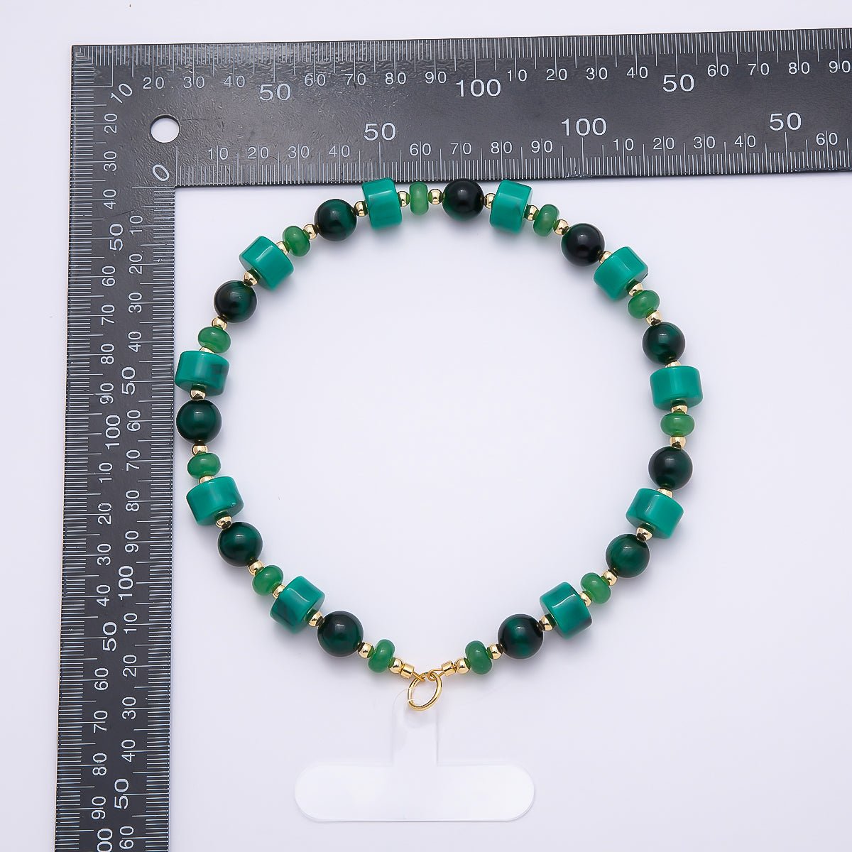 Handmade Green, Red, Pink, Grey, Blue Rondelle Gemstone Phone Lanyard Wristlet | WB - 00332 ~ WB - 00340 - DLUXCA