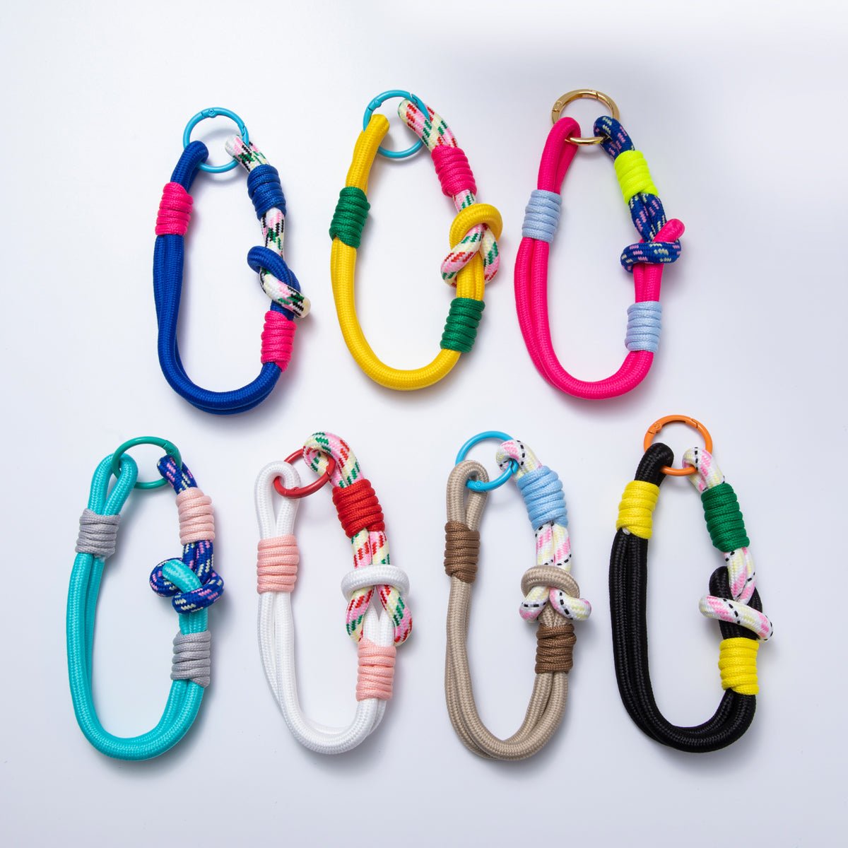 Handmade Multicolor Knot Cord Chain Phone Strap Push Gate Keychain Accessories | WB - 00179 ~ WB - 00183 - DLUXCA