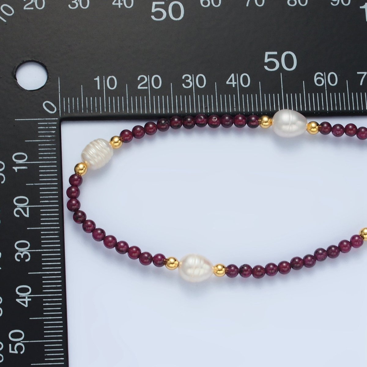 Handmade Purple Amethyst Beaded Chain Necklace with Freshwater Pearl 15.55 Inch with Extender | WA2572 - DLUXCA