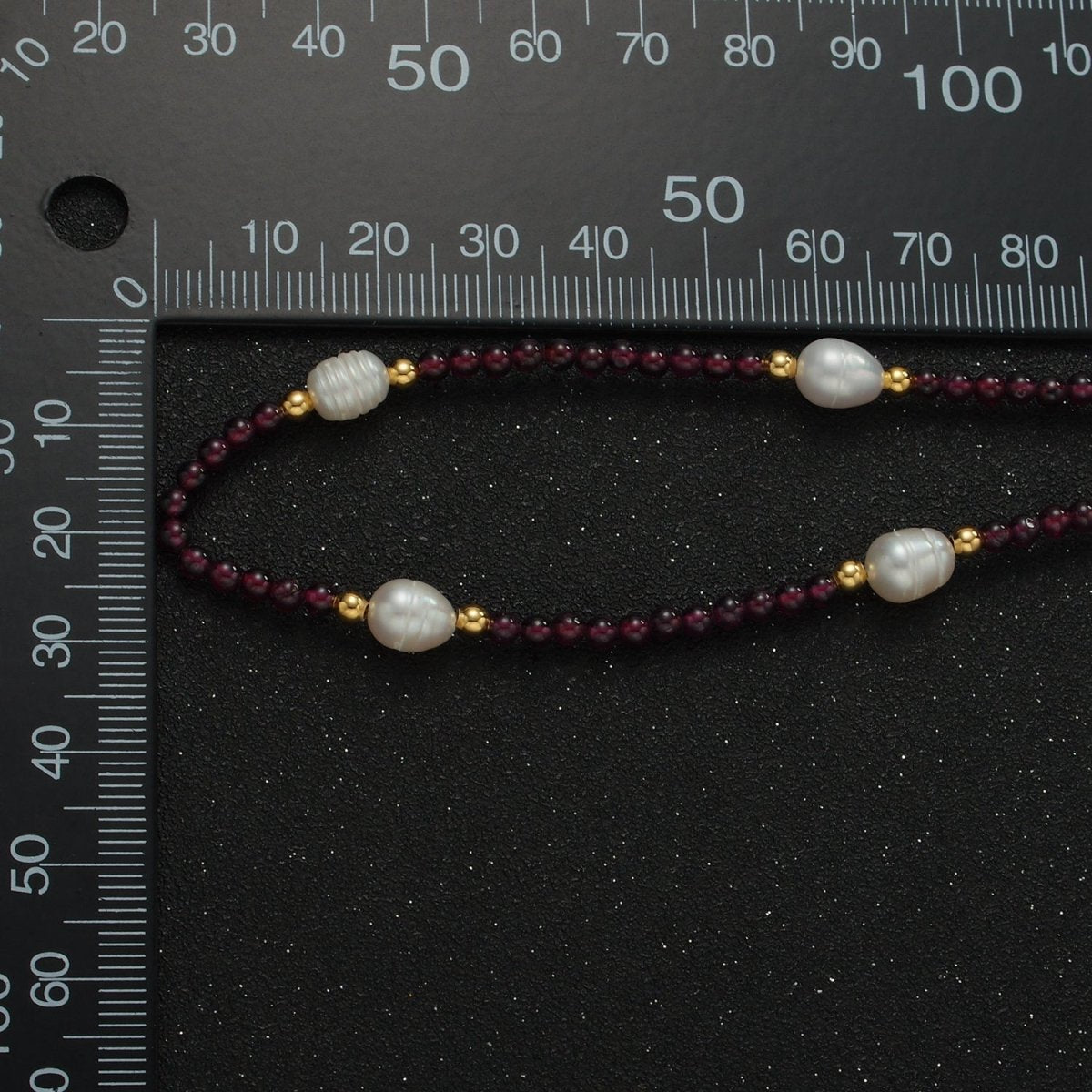 Handmade Purple Amethyst Beaded Chain Necklace with Freshwater Pearl 15.55 Inch with Extender | WA2572 - DLUXCA