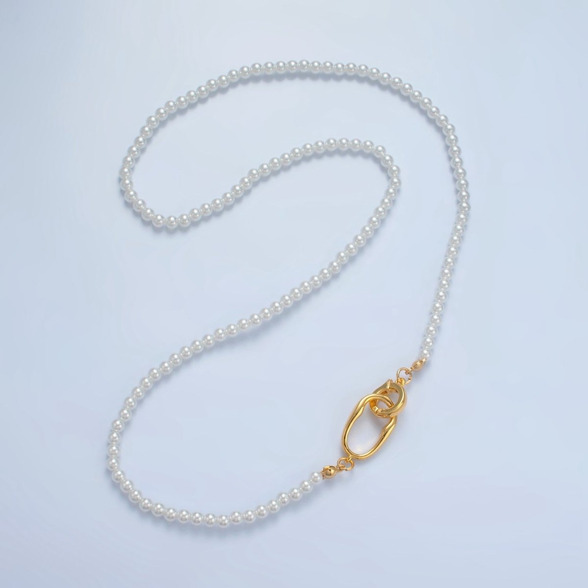 Handmade Shell Pearl Beaded Chain Necklace 17.3 inch | WA2571 - DLUXCA