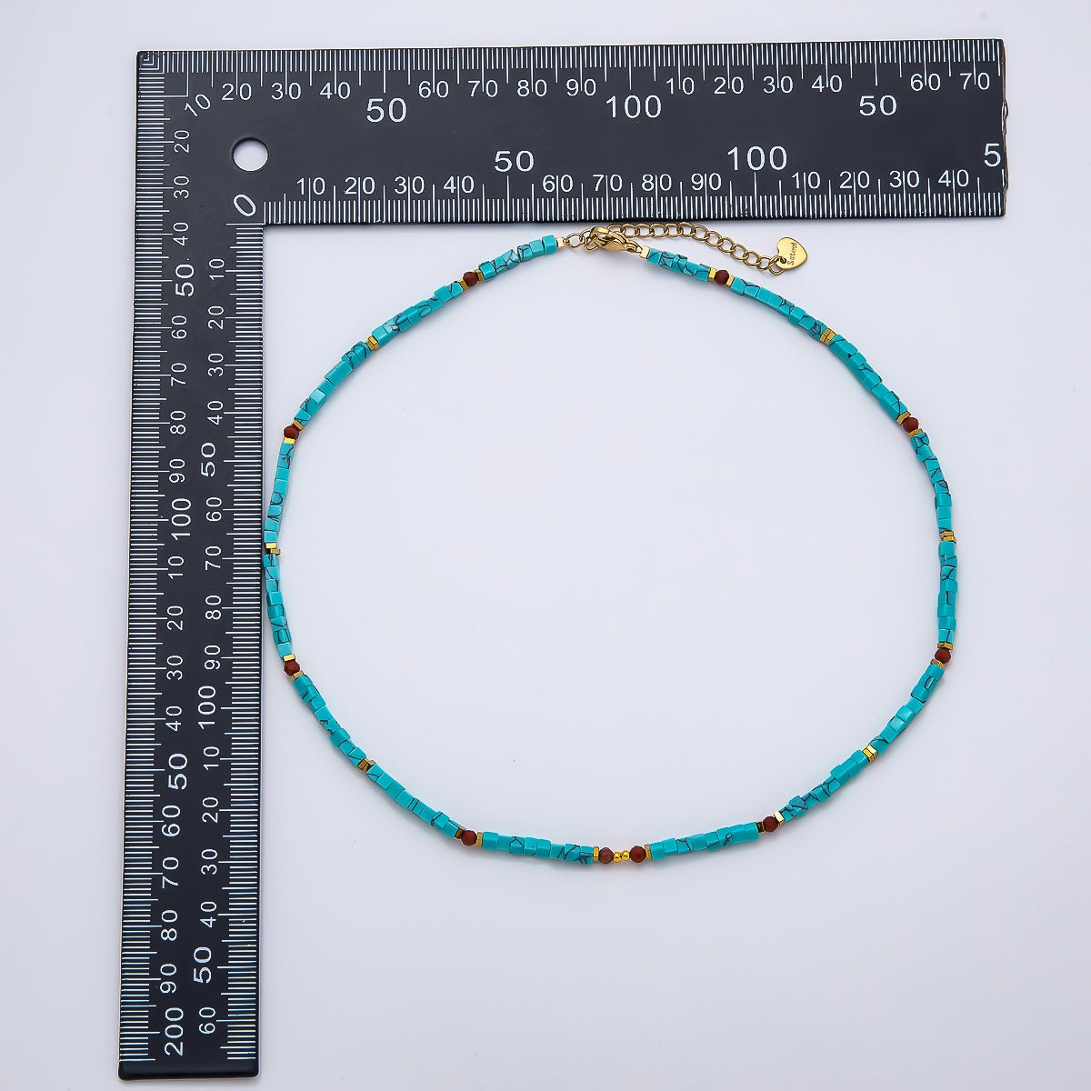 Handmade Stainless Steel 3mm Red Carnelian Turquoise Gemstone Chain 16 Inch Necklace | WA-04637 - DLUXCA