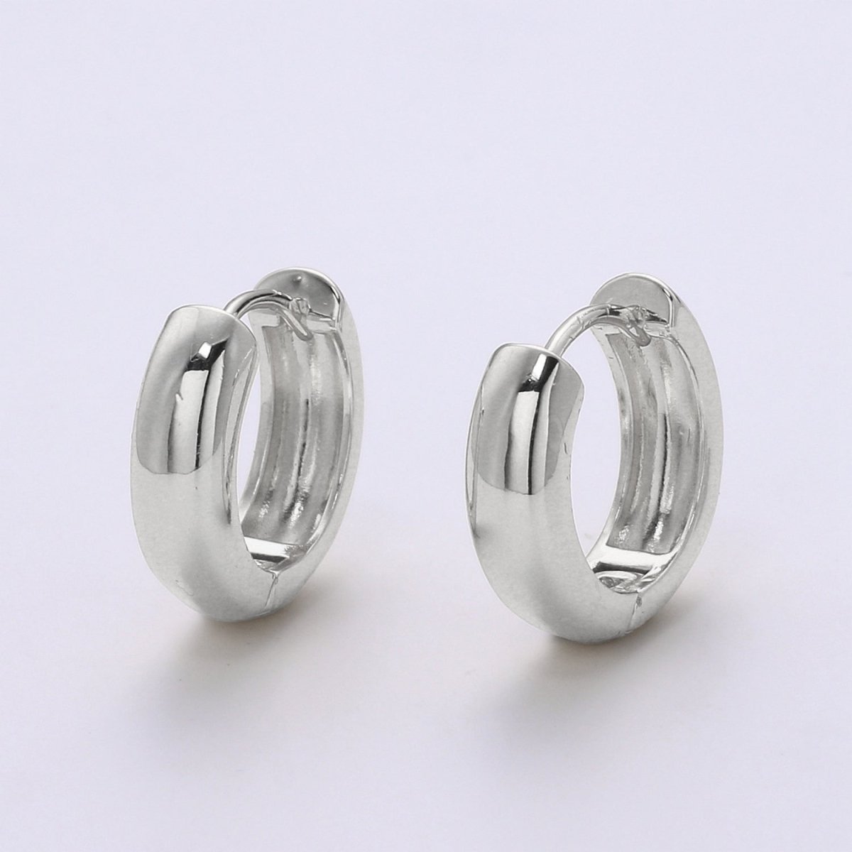 HUGGIE EARRING 18mm - Hoops,9.8mm - 18K Small Loops, Huggie Hoop Earring, Hoop Earrings Q - 348 Q - 392 - DLUXCA