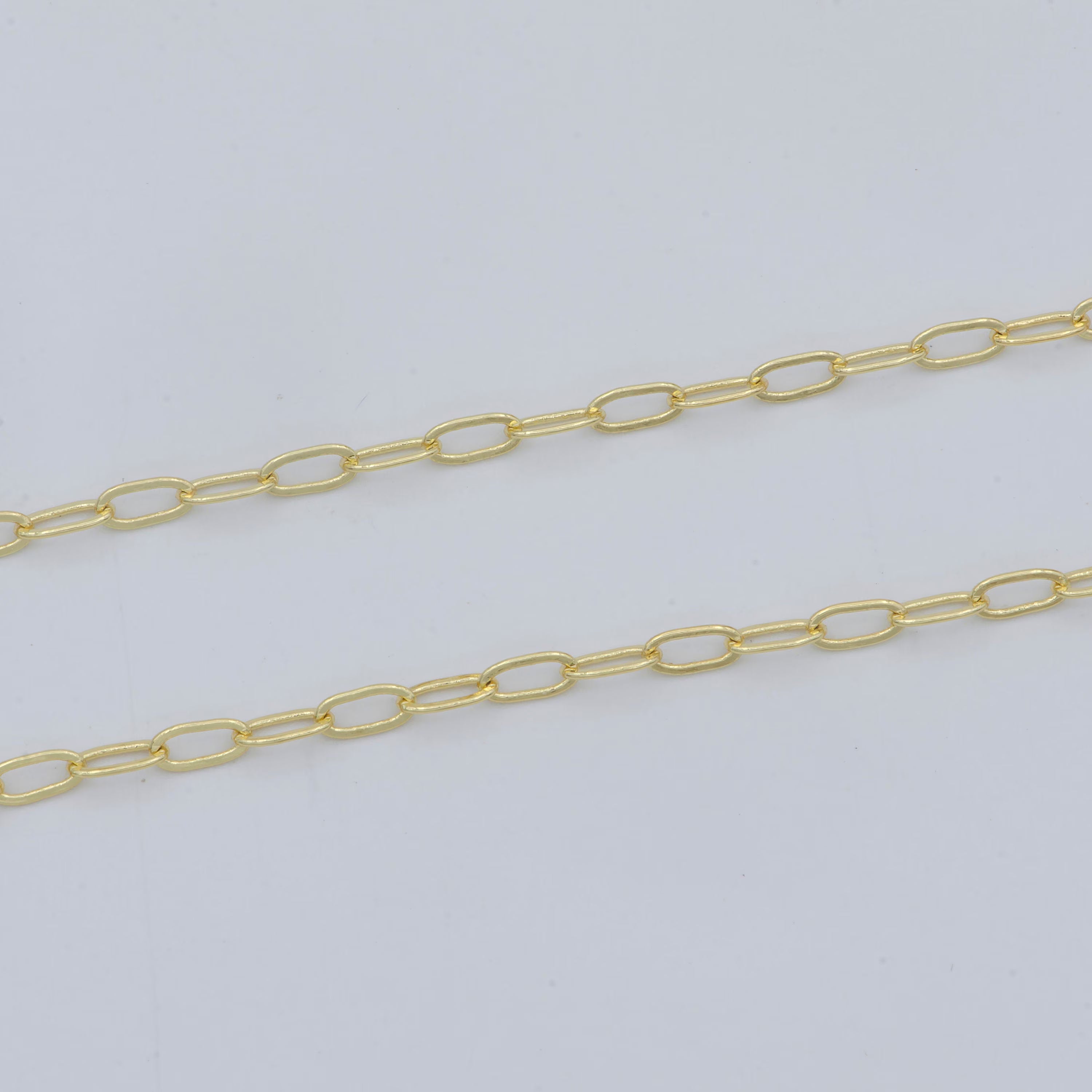 24K Gold Filled 5mm Minimalist Paperclip Unfinished Chain by Yard | Roll-00471
