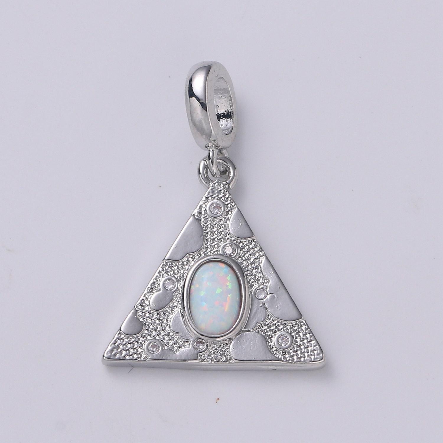 Dainty pendant triangle opal charm for necklace bracelet earring/geometric charm dangle for jewelry making supply h-307 h-309 h-384 h-387