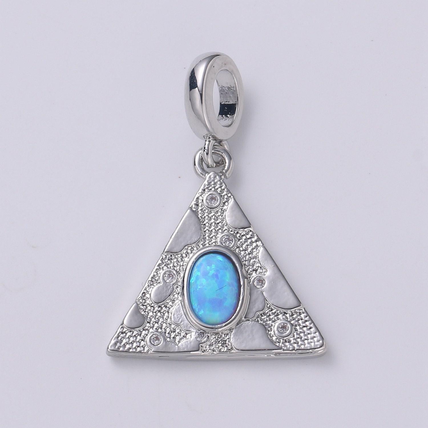 Dainty pendant triangle opal charm for necklace bracelet earring/geometric charm dangle for jewelry making supply h-307 h-309 h-384 h-387