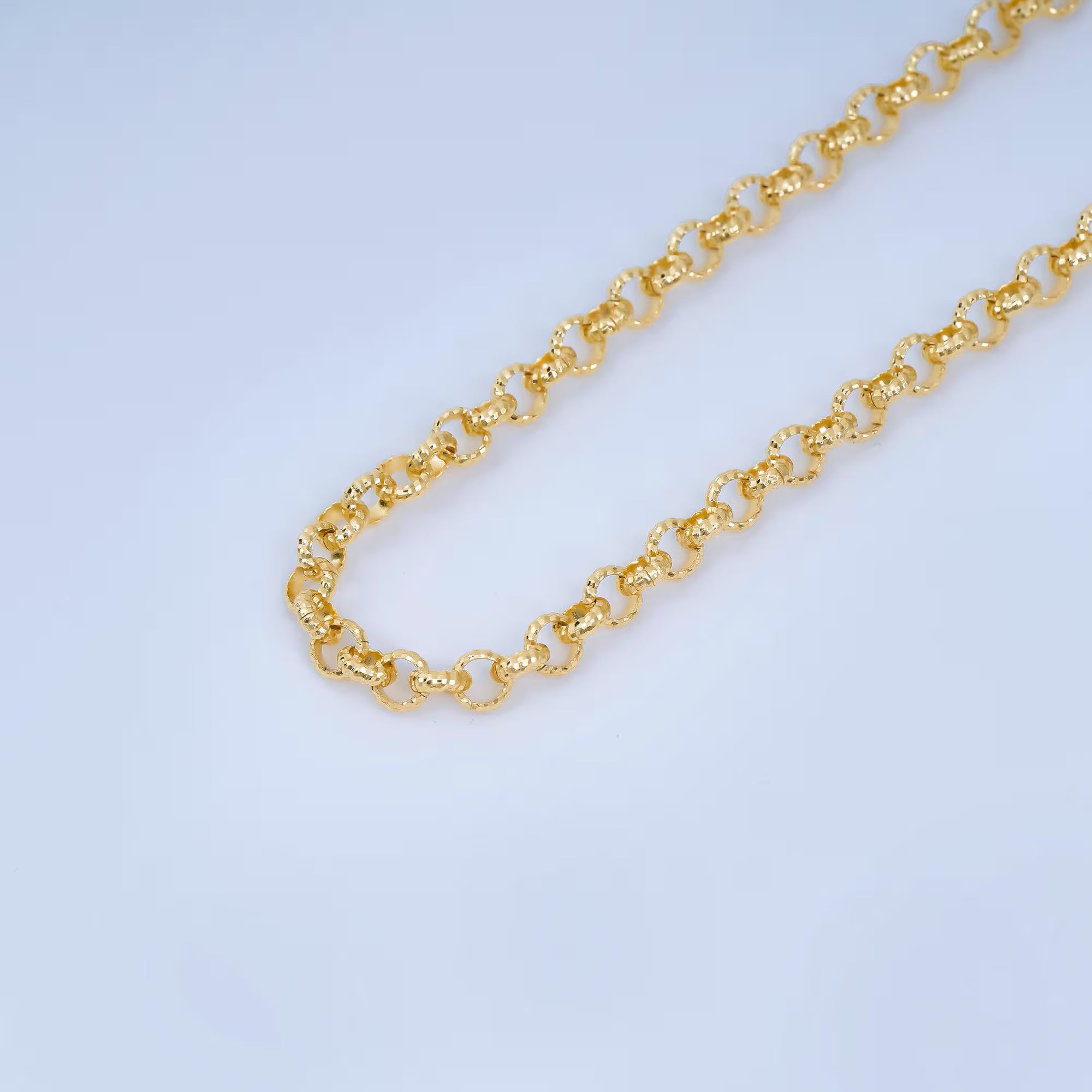 24K Gold Filled 6mm Textured Cable Unfinished Chain by Yard | Roll-1740