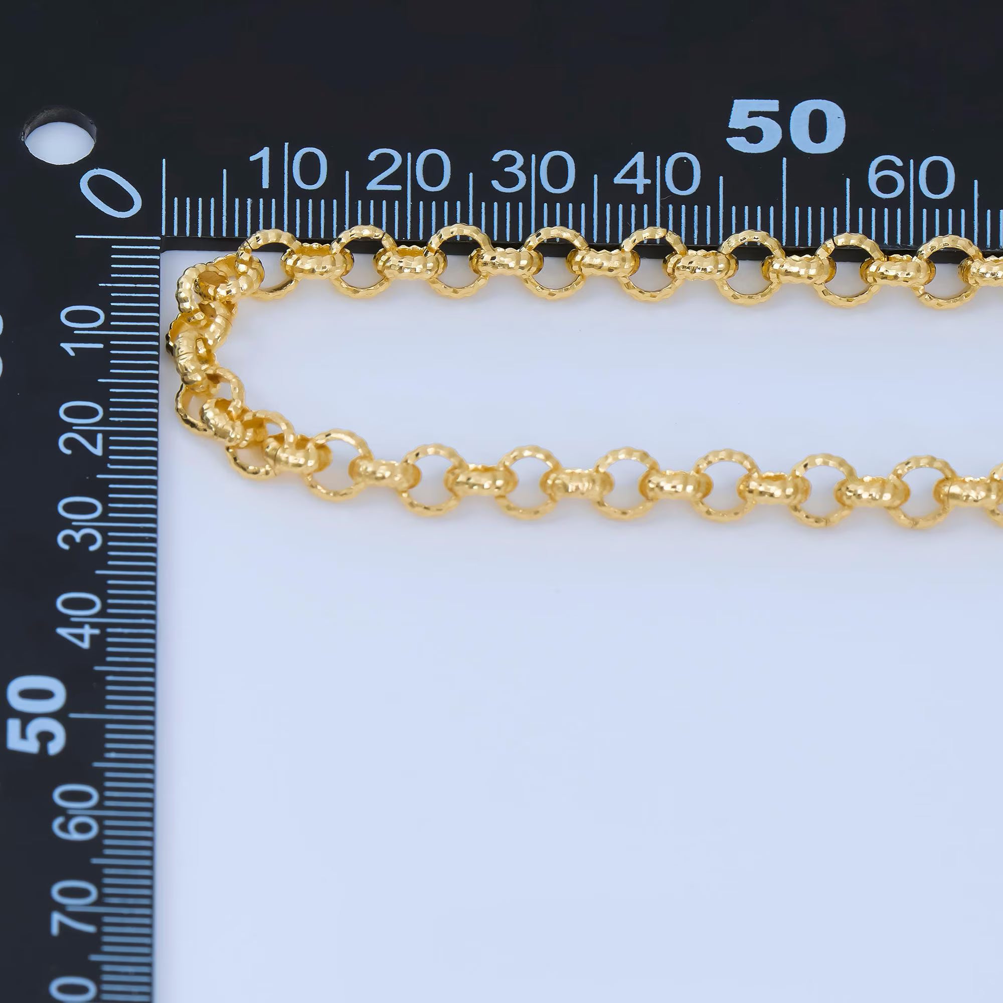 24K Gold Filled 6mm Textured Cable Unfinished Chain by Yard | Roll-1740