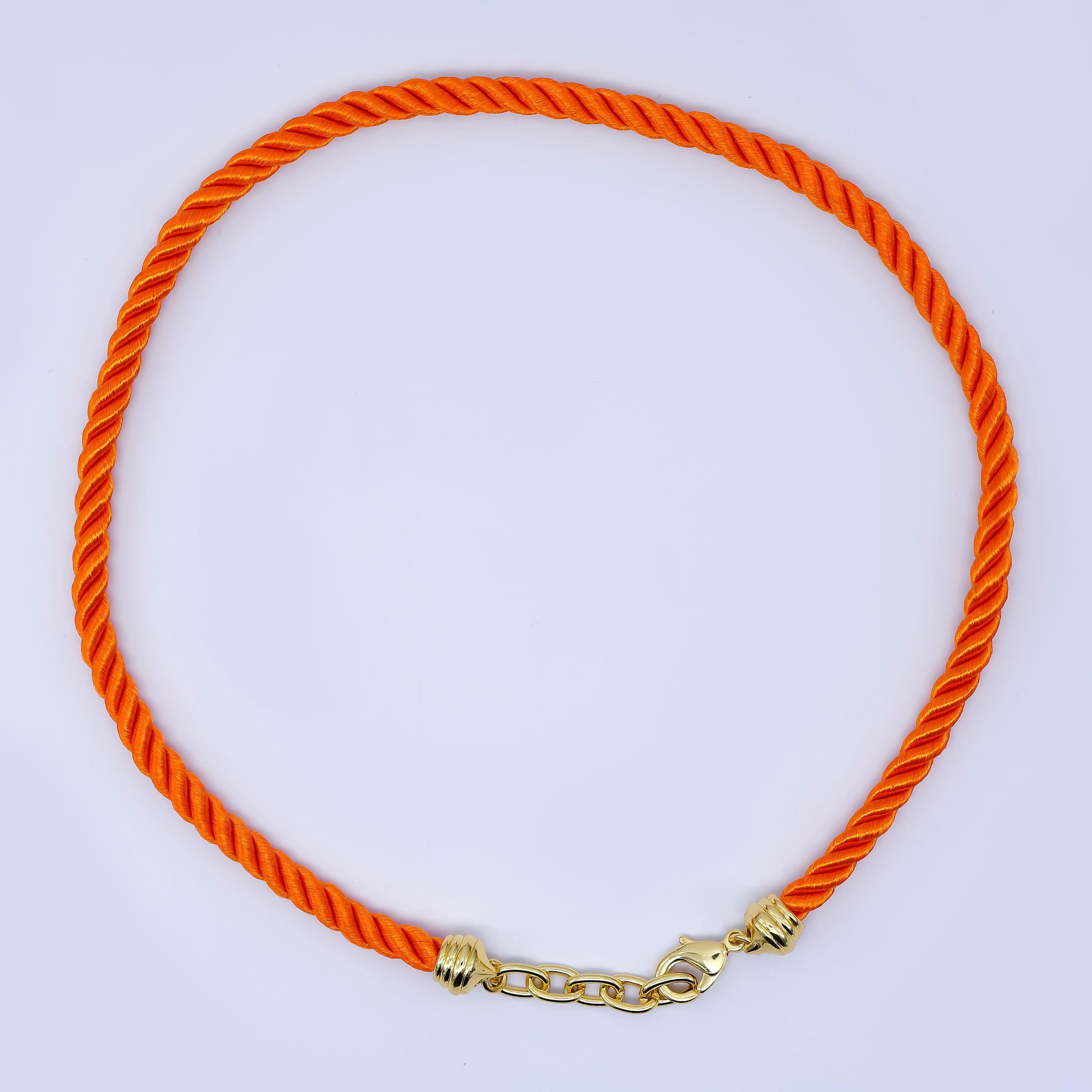 24K Gold Filled Red, Blue, Pink, Beige Twisted Braided Cord Chain | WA-02440 ~ WA-03830