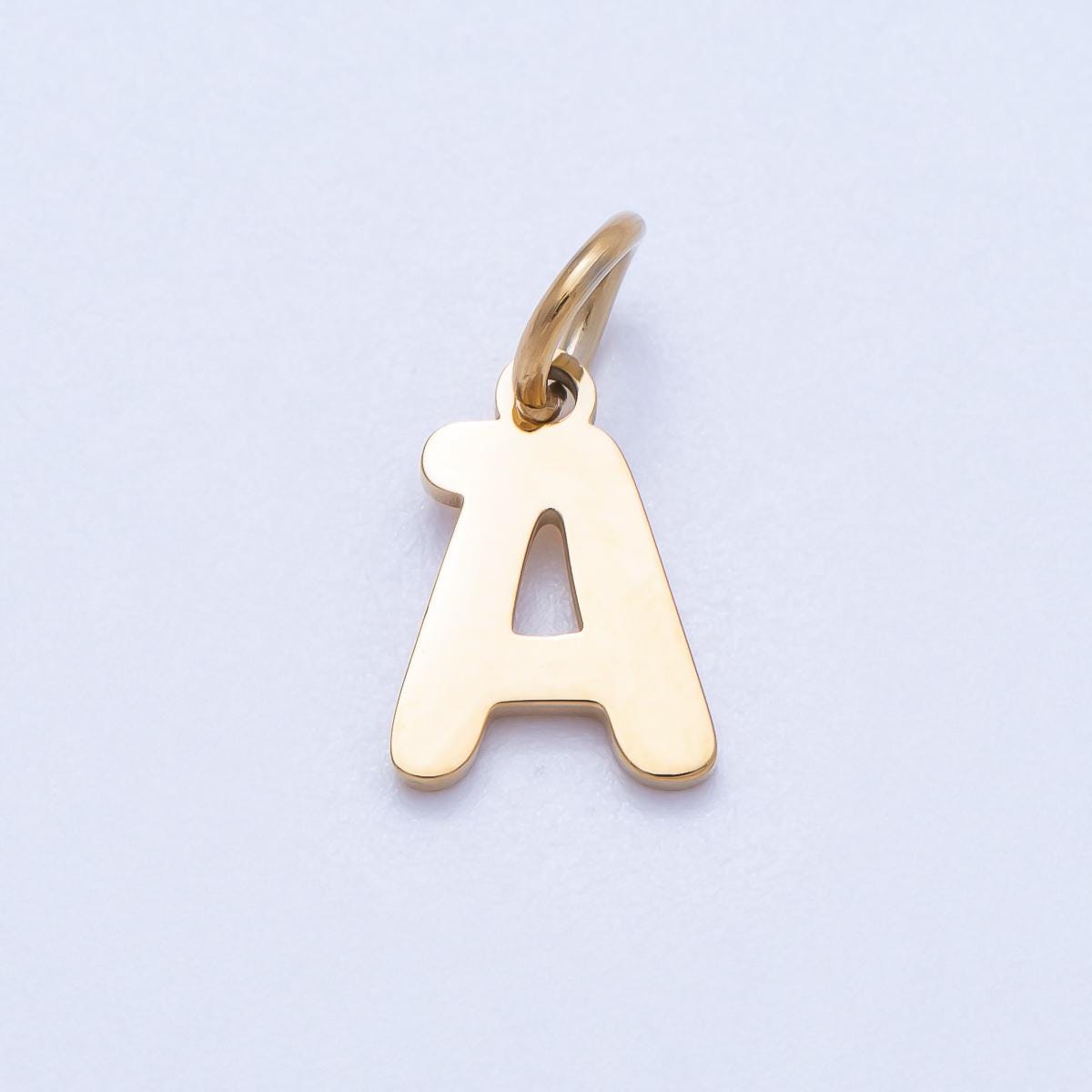 PVD Gold Plated Comic Font Initial Charm Dainty Alphabet Charm for Personalized Jewelry Tarnish Free Charms-667