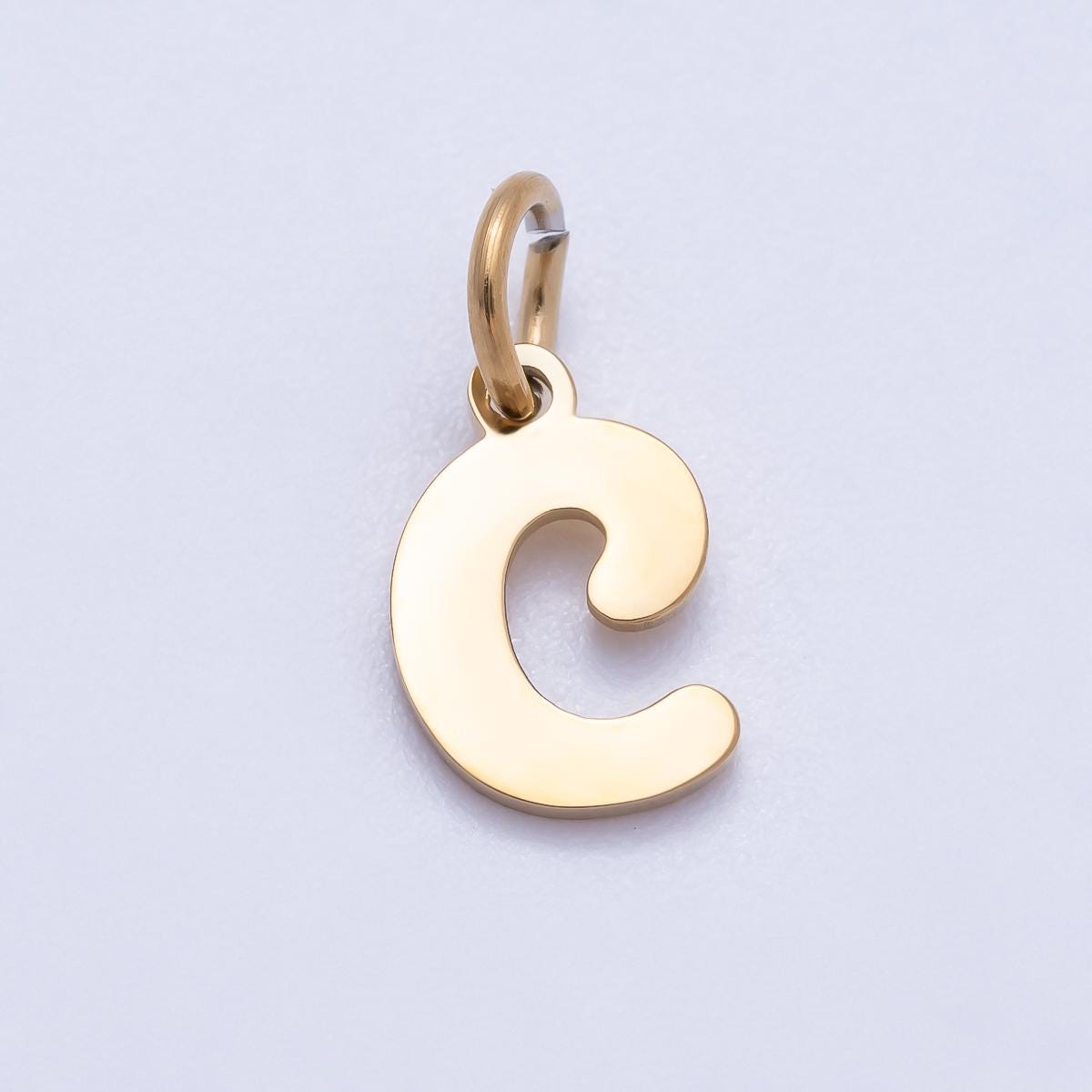 PVD Gold Plated Comic Font Initial Charm Dainty Alphabet Charm for Personalized Jewelry Tarnish Free Charms-667