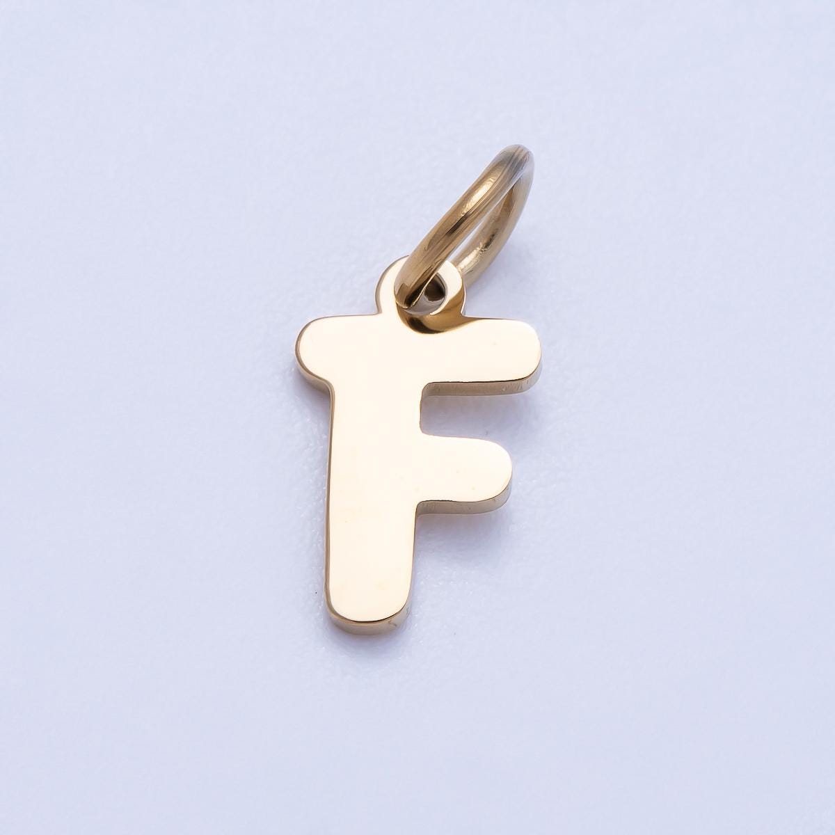 PVD Gold Plated Comic Font Initial Charm Dainty Alphabet Charm for Personalized Jewelry Tarnish Free Charms-667