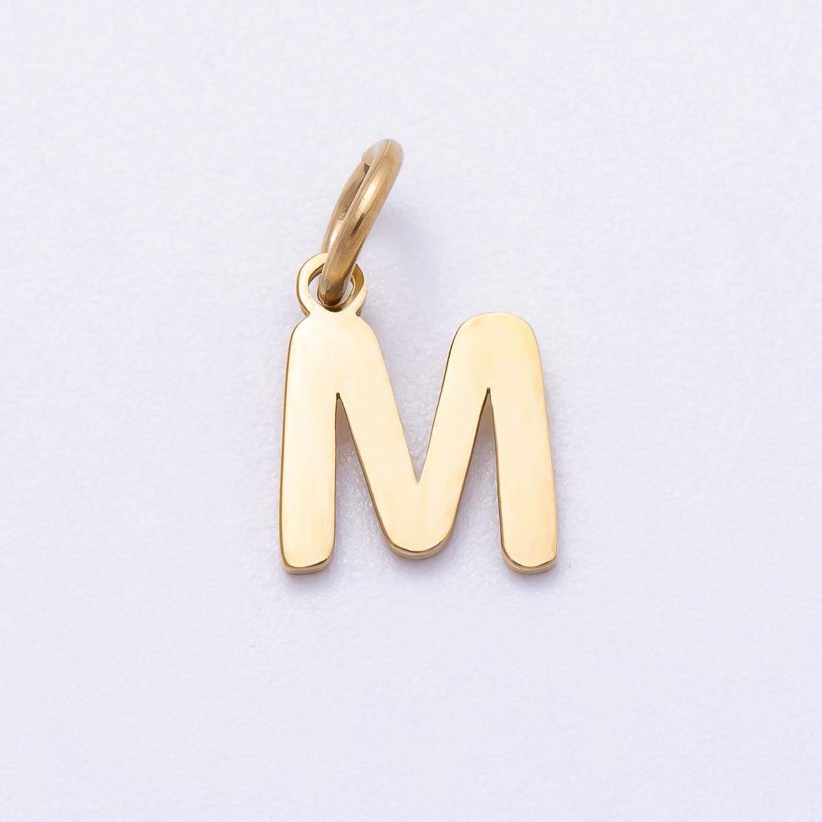 PVD Gold Plated Comic Font Initial Charm Dainty Alphabet Charm for Personalized Jewelry Tarnish Free Charms-667