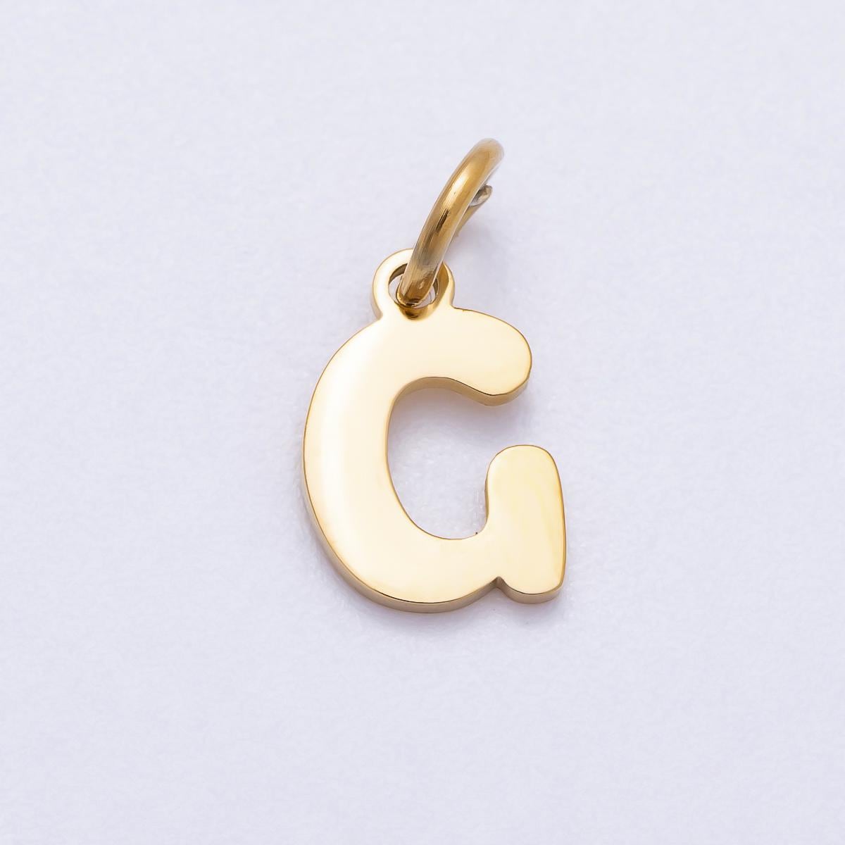 PVD Gold Plated Comic Font Initial Charm Dainty Alphabet Charm for Personalized Jewelry Tarnish Free Charms-667