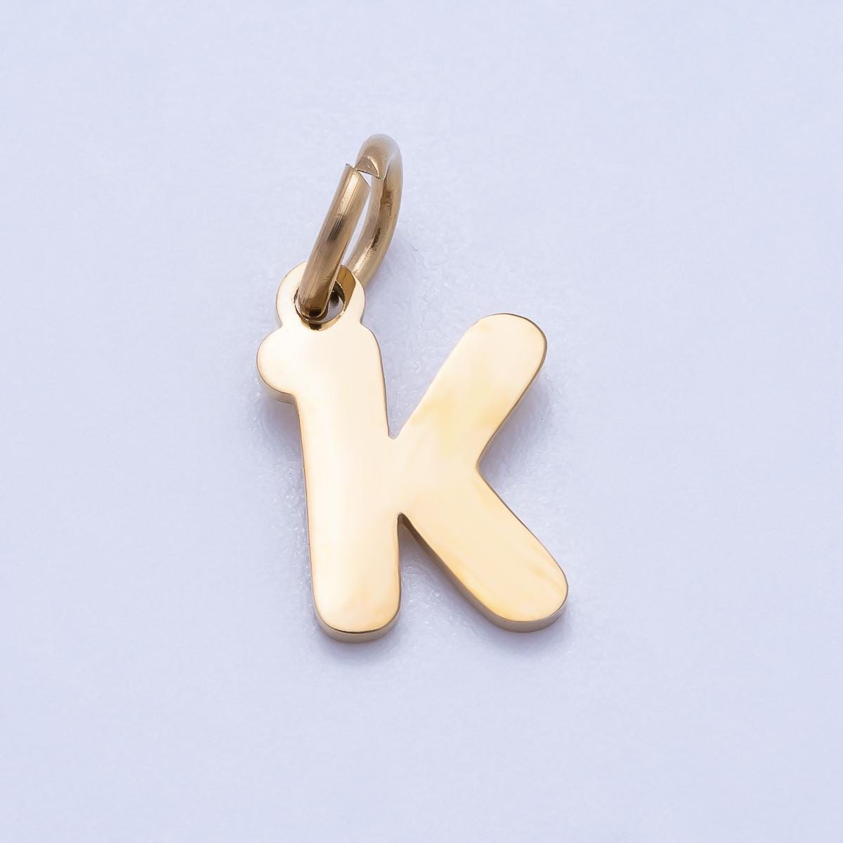 PVD Gold Plated Comic Font Initial Charm Dainty Alphabet Charm for Personalized Jewelry Tarnish Free Charms-667