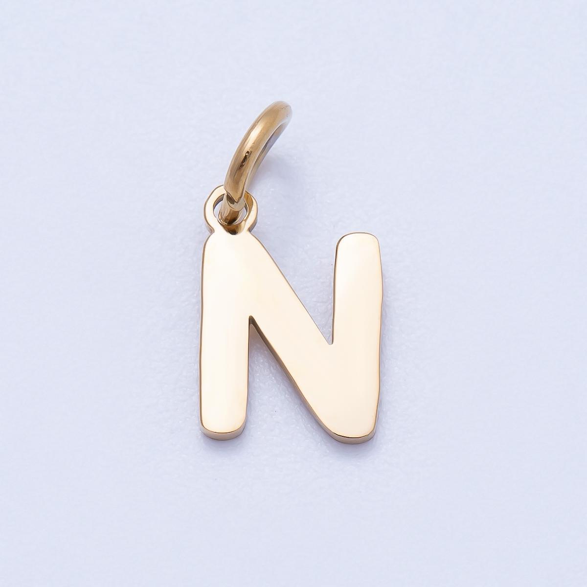 PVD Gold Plated Comic Font Initial Charm Dainty Alphabet Charm for Personalized Jewelry Tarnish Free Charms-667