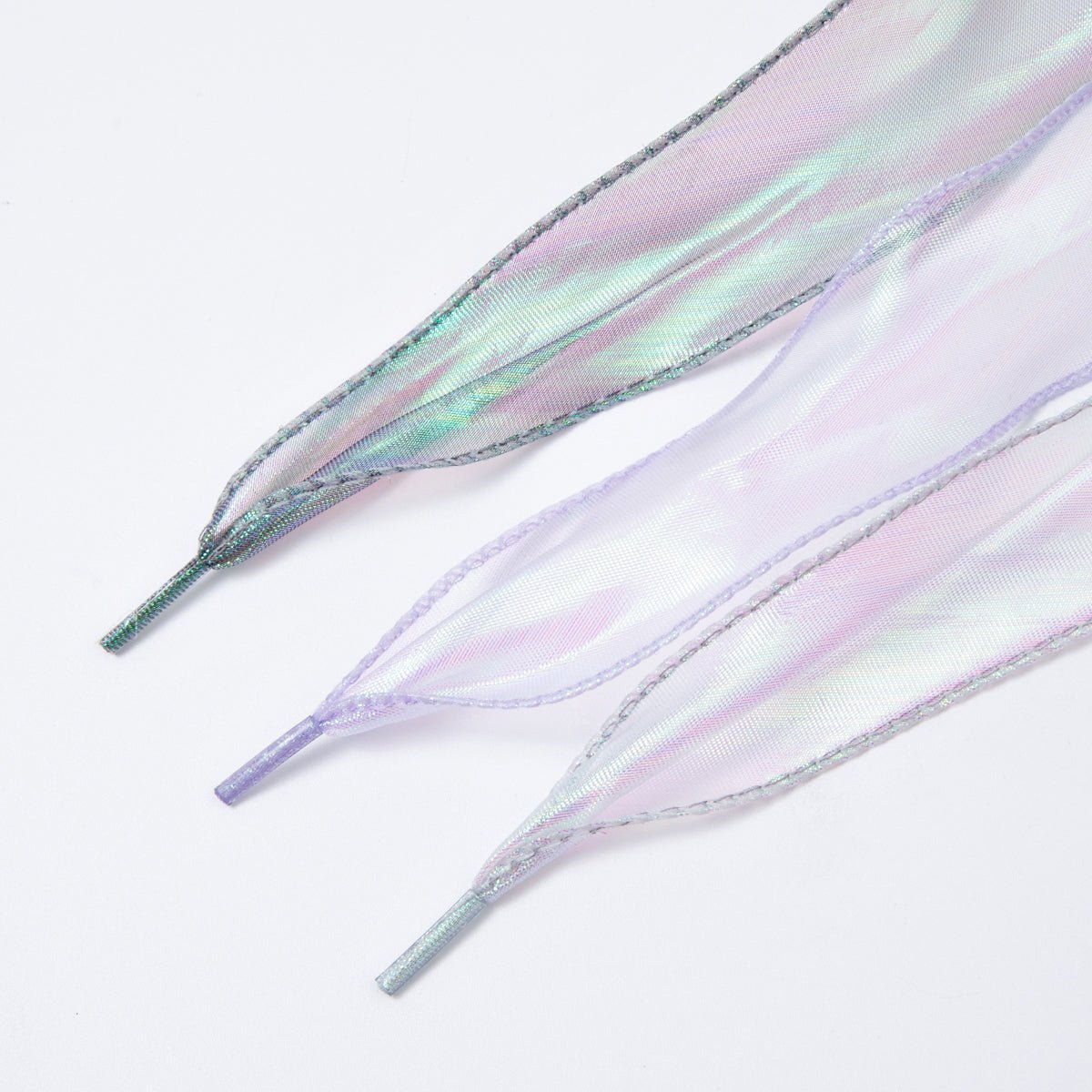 Iridescent Sheer Chiffon Fabric Ribbon Shoelaces | WB00312 - WB00314 - DLUXCA