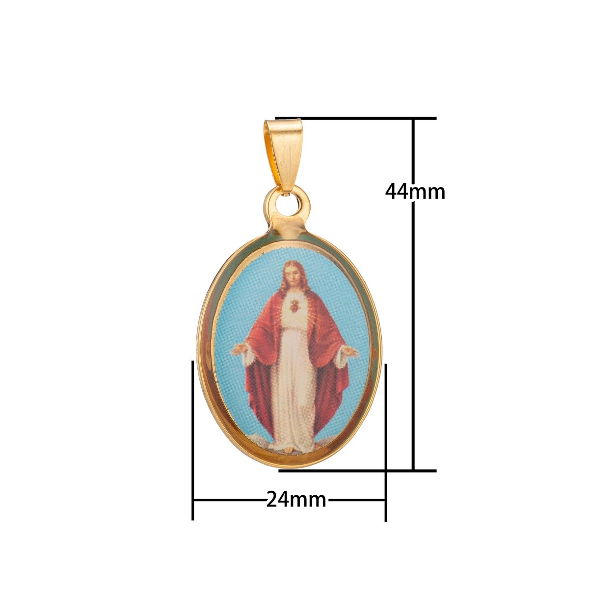 Jesus Pendant, Jesus Christ Charm God Gold Pendant, God Pendant, Religious Jewelry, for Layering Necklace J - 573 - DLUXCA