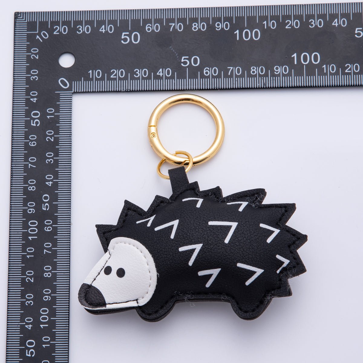 Leather Porcupine Keychain Handmade Bag Charm Cute Leather Animal Purse Accessory WB - 00101 - DLUXCA