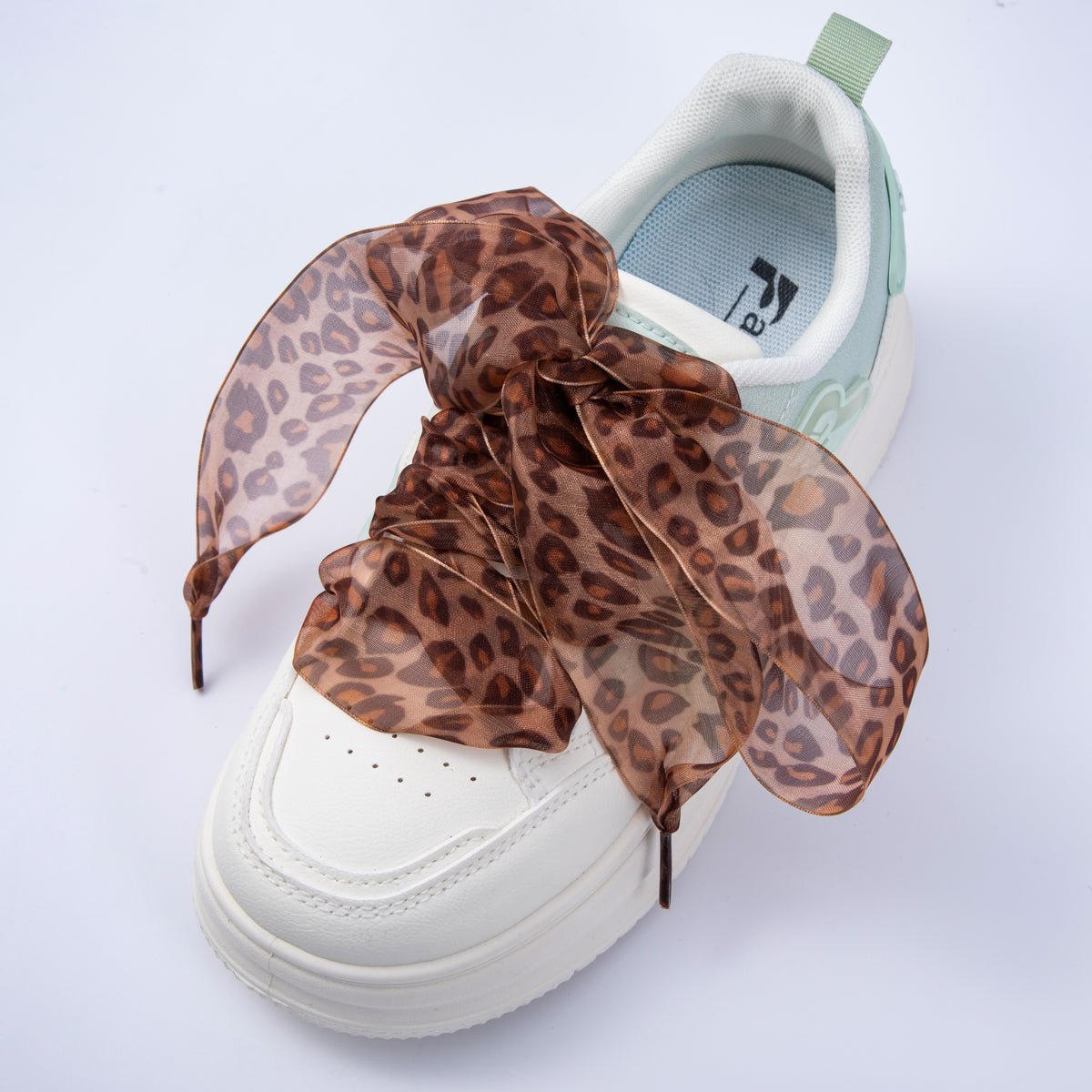 Leopard Print Sheer Chiffon Fabric Ribbon Shoelaces | WB00305 - WB00308 - DLUXCA