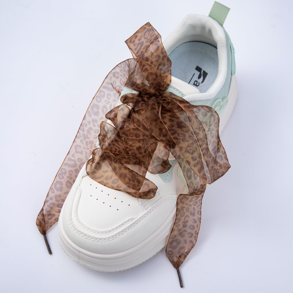 Leopard Print Sheer Chiffon Fabric Ribbon Shoelaces | WB00305 - WB00308 - DLUXCA