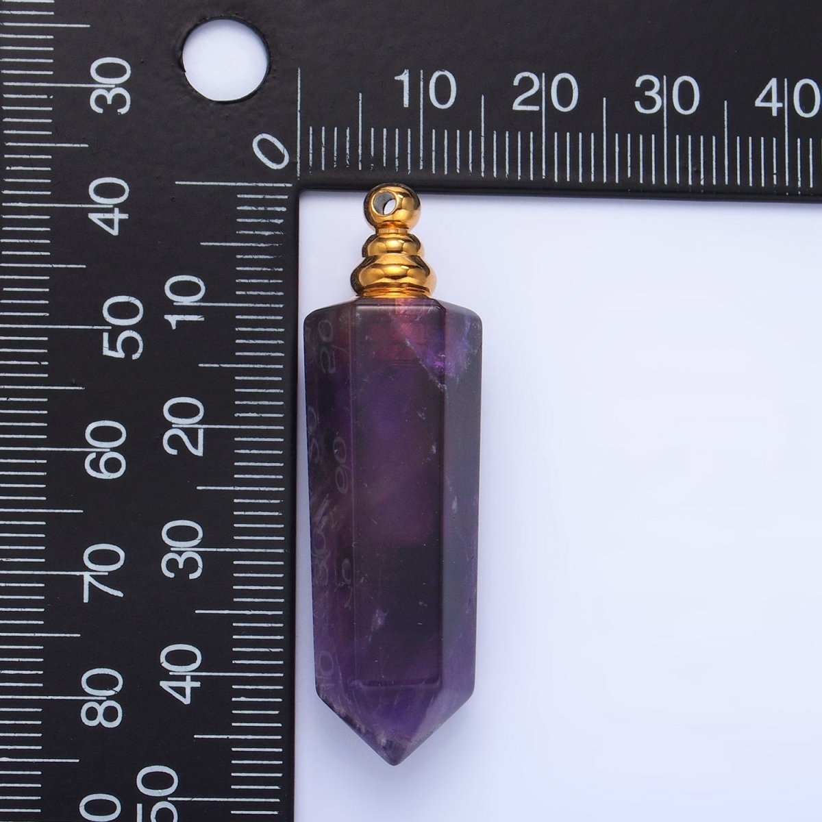 Long Pointed Crystal Vial Perfume Bottle Charm Rose Quartz Amethyst Aventurine Gemstone Essential Oil Bottle Pendant - DLUXCA