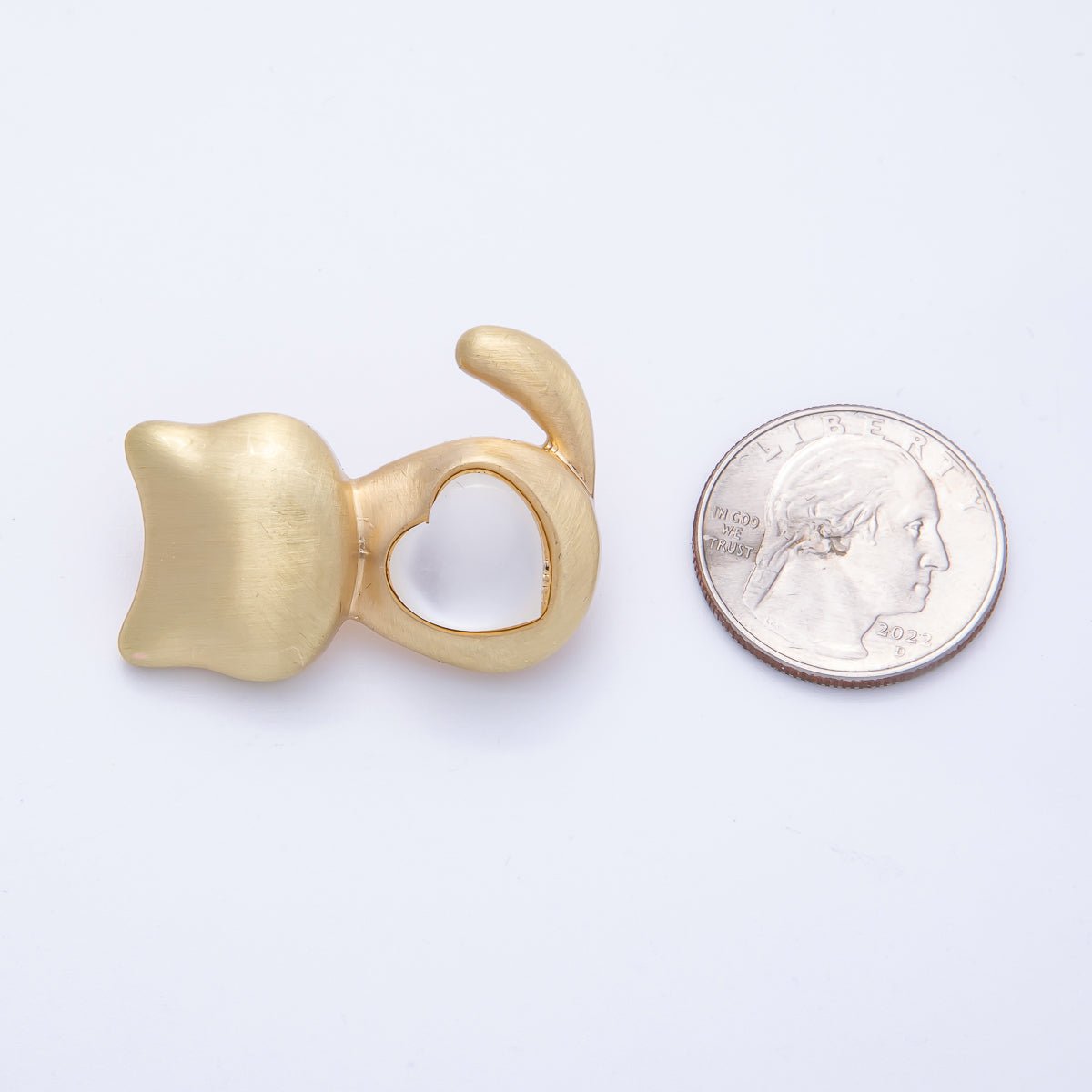 Matte Gold Mixed Metal Cat Kitten Pet Animal Pin Brooch | BH - 038 - DLUXCA