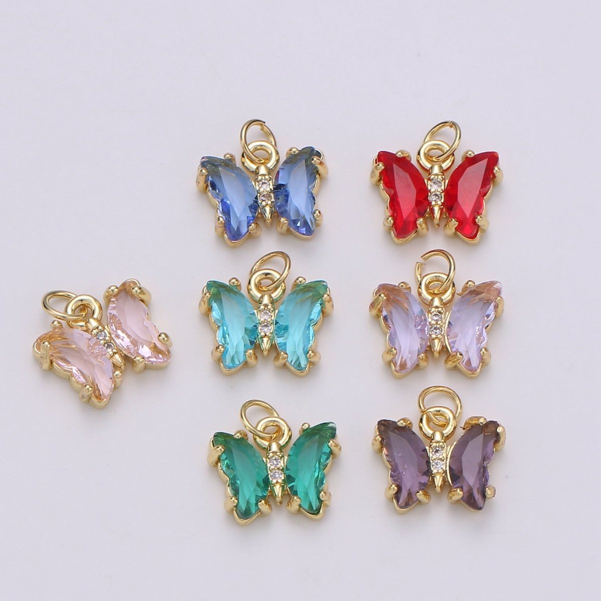 Mini Gold Filled Acrylic Butterfly Charm D813 D819 E023 E025 - DLUXCA