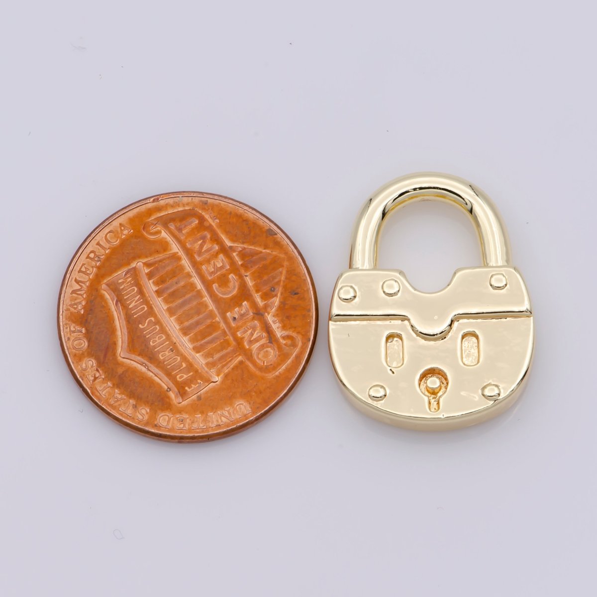 Mini Gold Filled Padlock Charm M-539 - DLUXCA