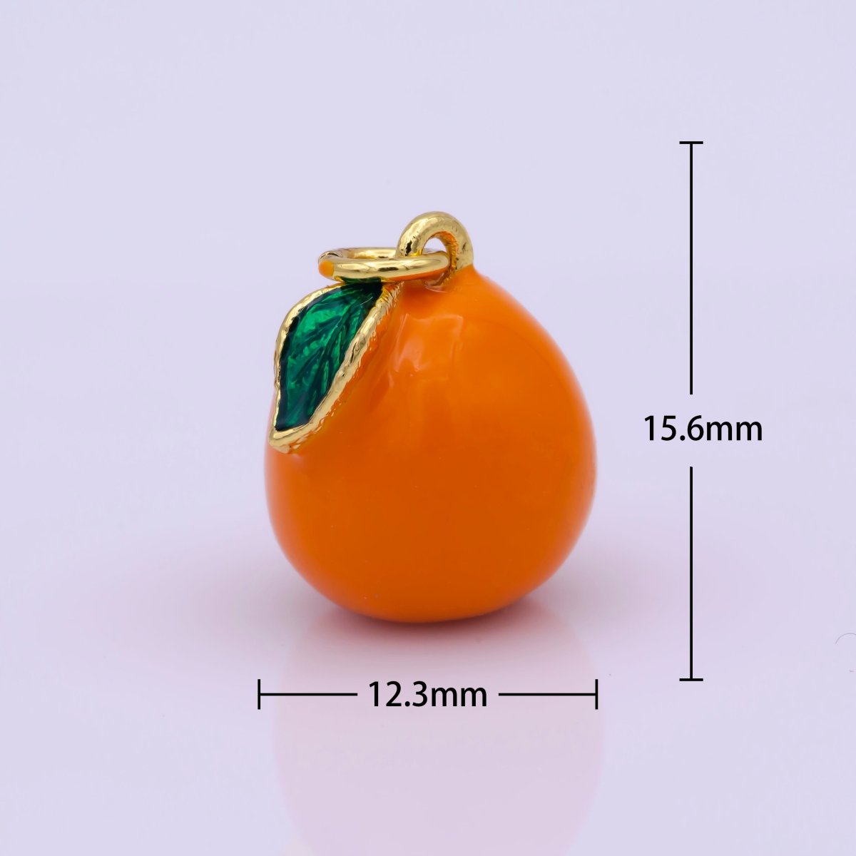 Mini Gold Orange Charm Enamel Tangerine Pendant M-827 - DLUXCA