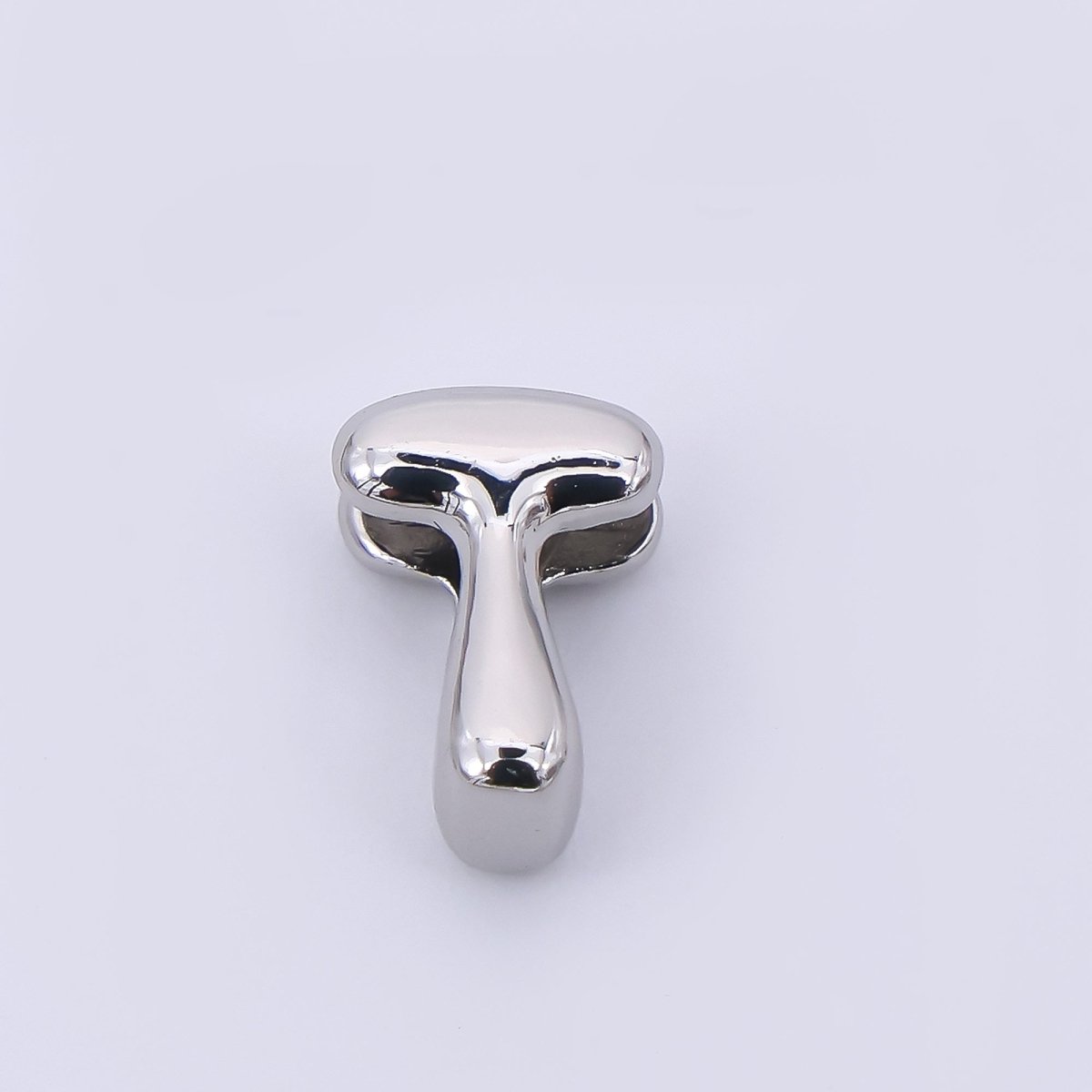 Mini Silver 8mm Initial Letter Alphabet Chubby Spacer Bead | AF040 - AF052 - DLUXCA