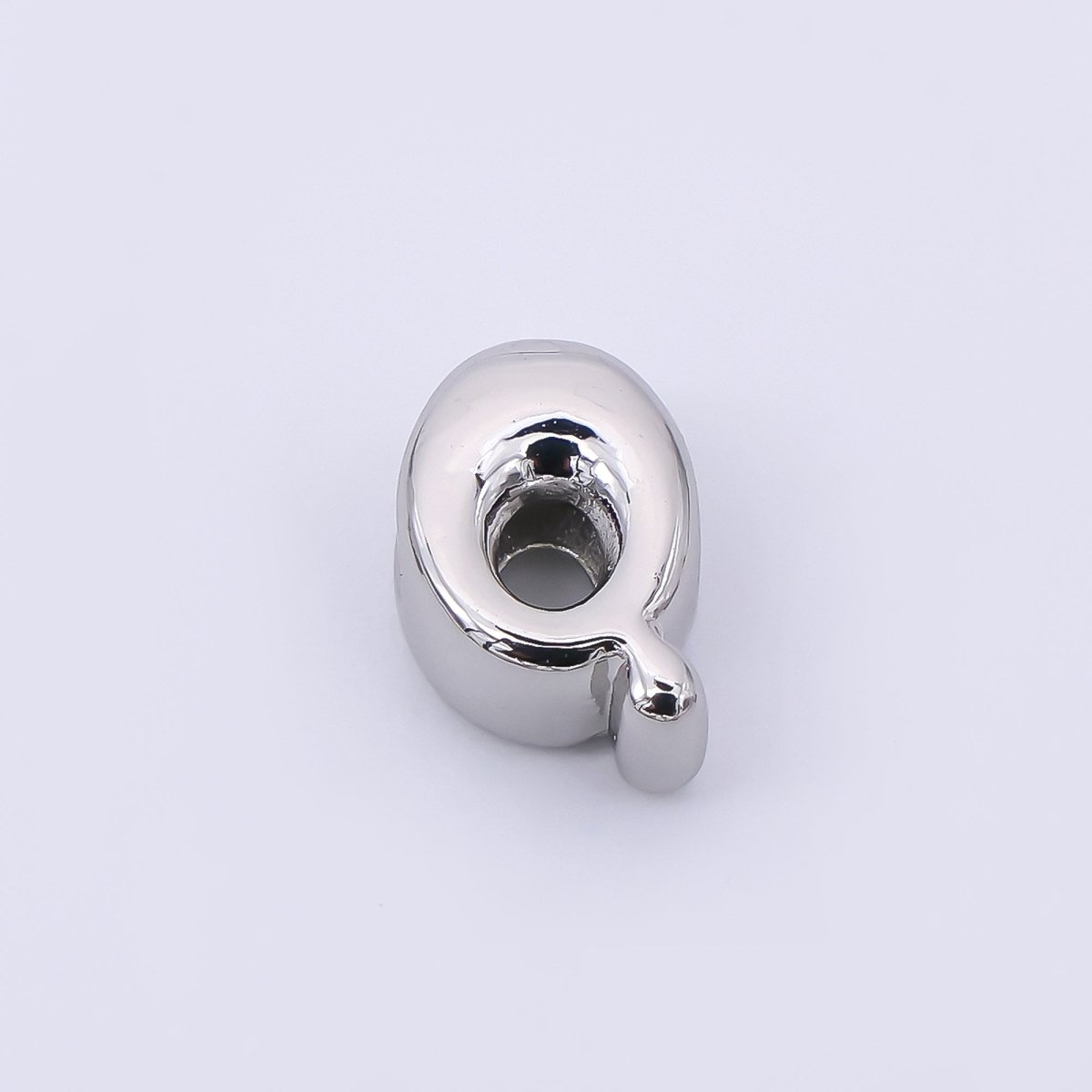 Mini Silver 8mm Initial Letter Alphabet Chubby Spacer Bead | AF040 - AF052 - DLUXCA