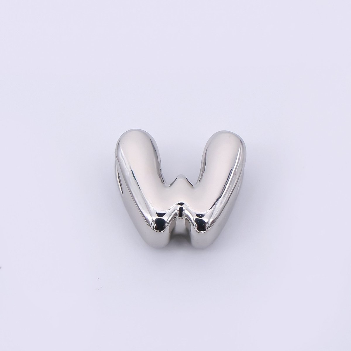 Mini Silver 8mm Initial Letter Alphabet Chubby Spacer Bead | AF040 - AF052 - DLUXCA