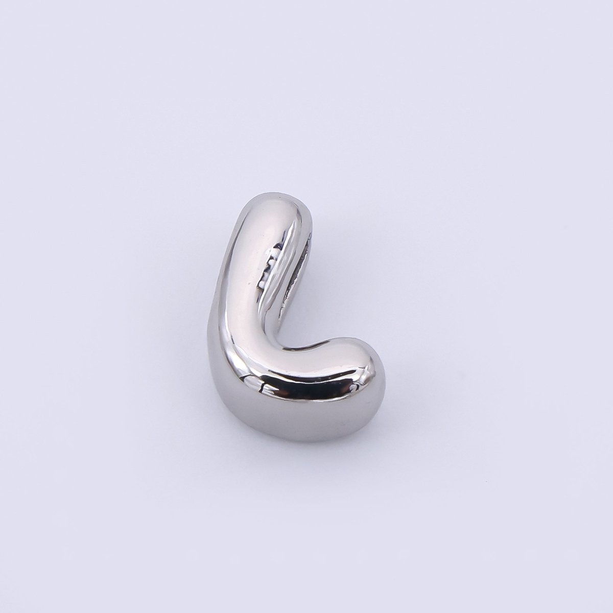 Mini Silver 8mm Initial Letter Alphabet Chubby Spacer Bead | AF040 - AF052 - DLUXCA