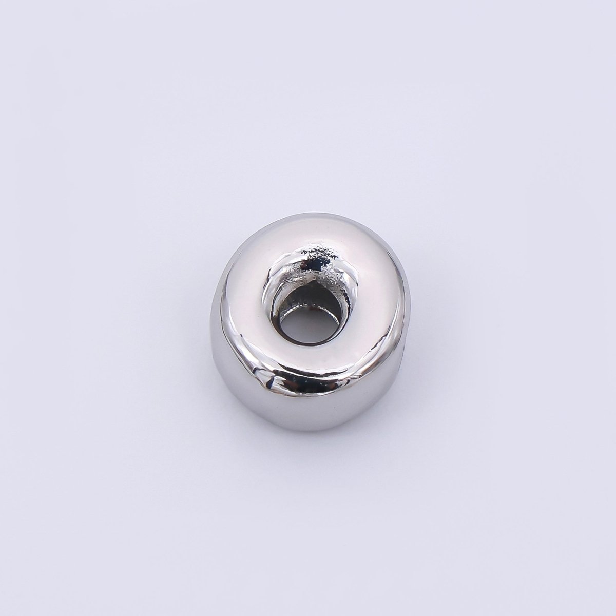 Mini Silver 8mm Initial Letter Alphabet Chubby Spacer Bead | AF040 - AF052 - DLUXCA