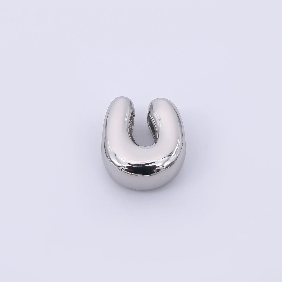 Mini Silver 8mm Initial Letter Alphabet Chubby Spacer Bead | AF040 - AF052 - DLUXCA