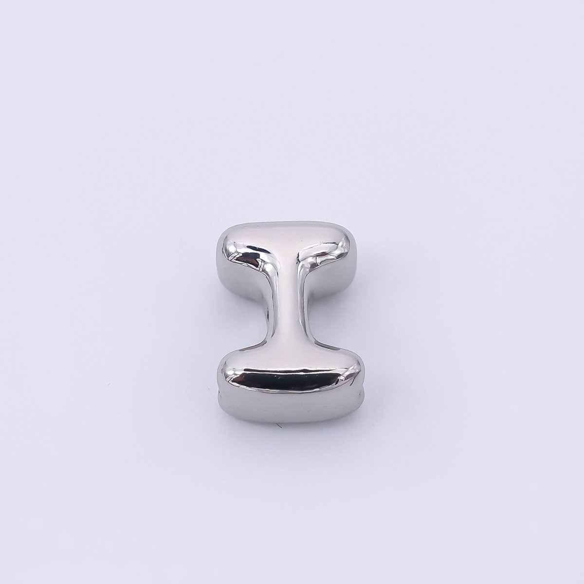Mini Silver 8mm Initial Letter Alphabet Chubby Spacer Bead | AF040 - AF052 - DLUXCA
