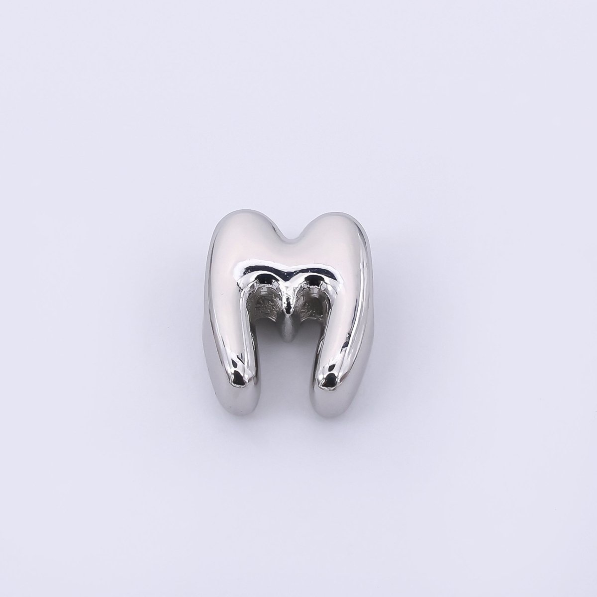 Mini Silver 8mm Initial Letter Alphabet Chubby Spacer Bead | AF040 - AF052 - DLUXCA