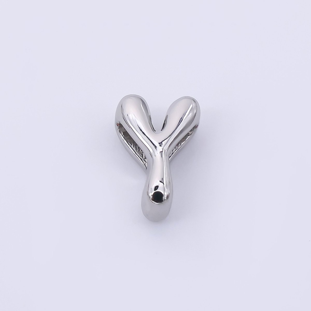 Mini Silver 8mm Initial Letter Alphabet Chubby Spacer Bead | AF040 - AF052 - DLUXCA