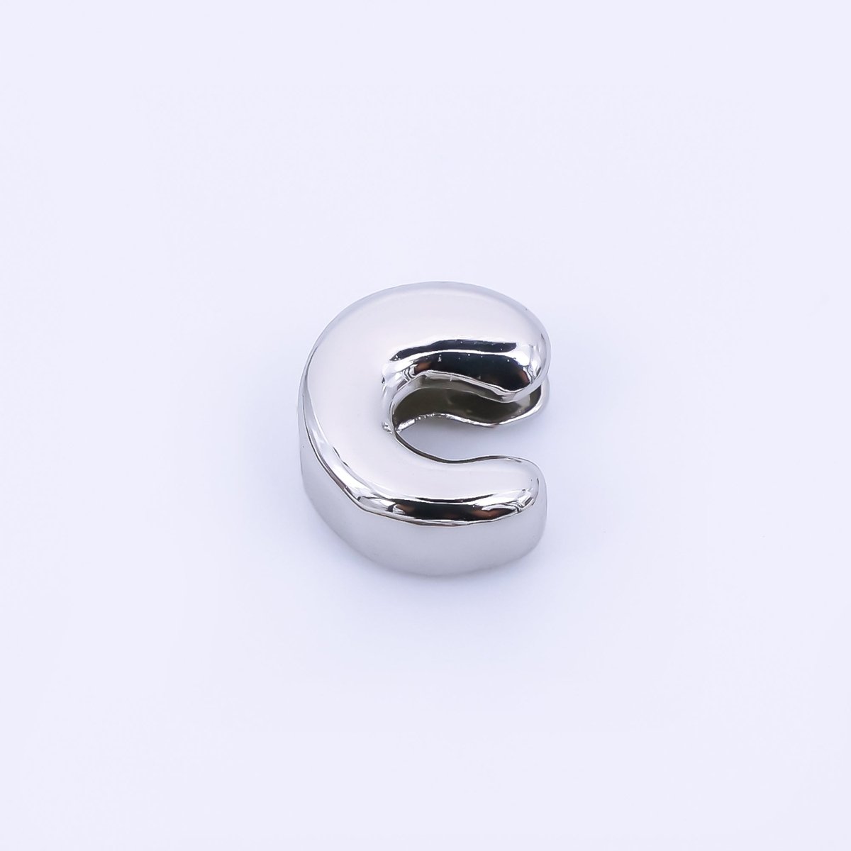 Mini Silver 8mm Initial Letter Alphabet Chubby Spacer Bead | AF040 - AF052 - DLUXCA