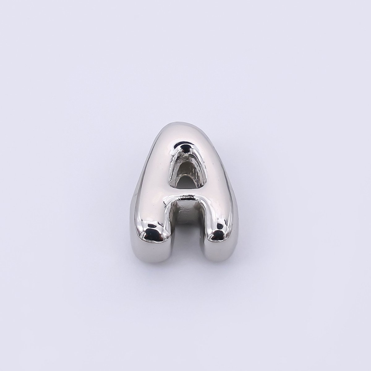Mini Silver 8mm Initial Letter Alphabet Chubby Spacer Bead | AF040 - AF052 - DLUXCA