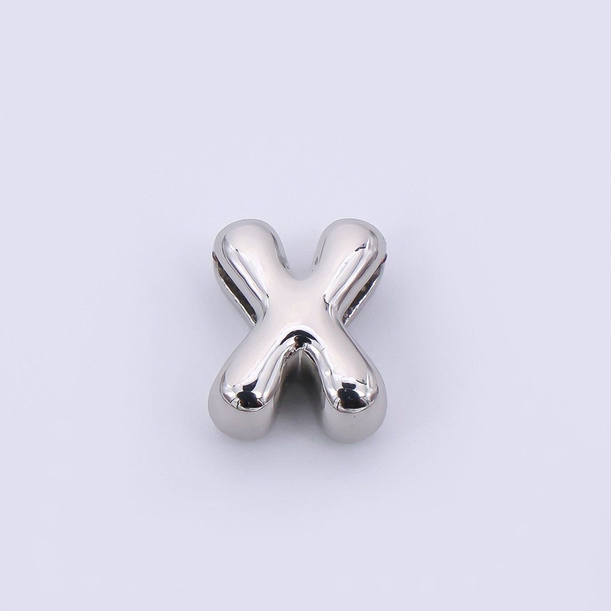Mini Silver 8mm Initial Letter Alphabet Chubby Spacer Bead | AF040 - AF052 - DLUXCA
