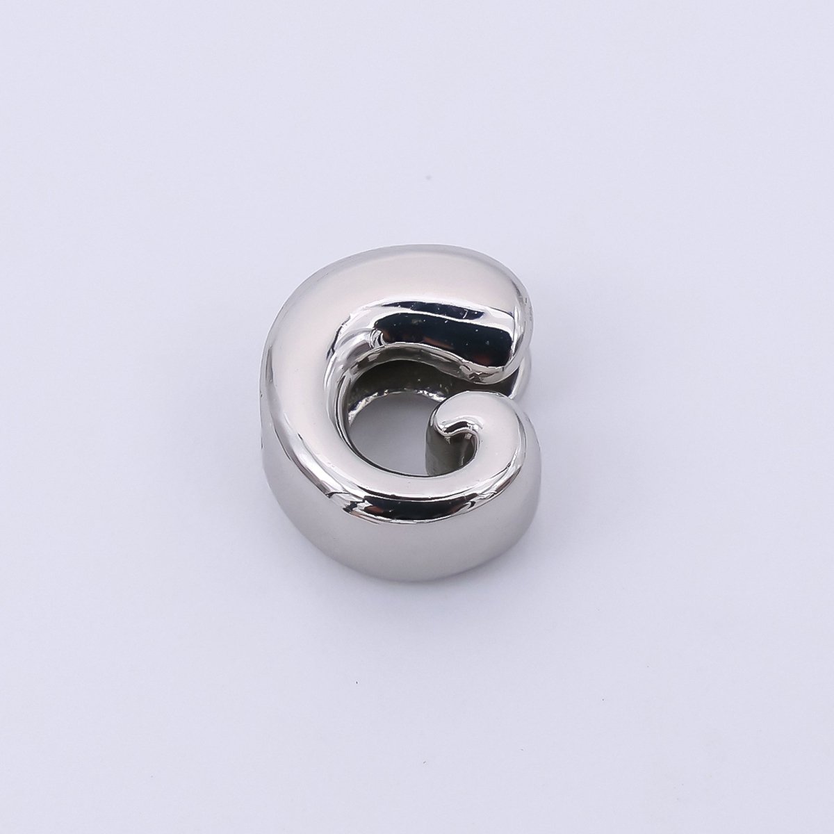 Mini Silver 8mm Initial Letter Alphabet Chubby Spacer Bead | AF040 - AF052 - DLUXCA