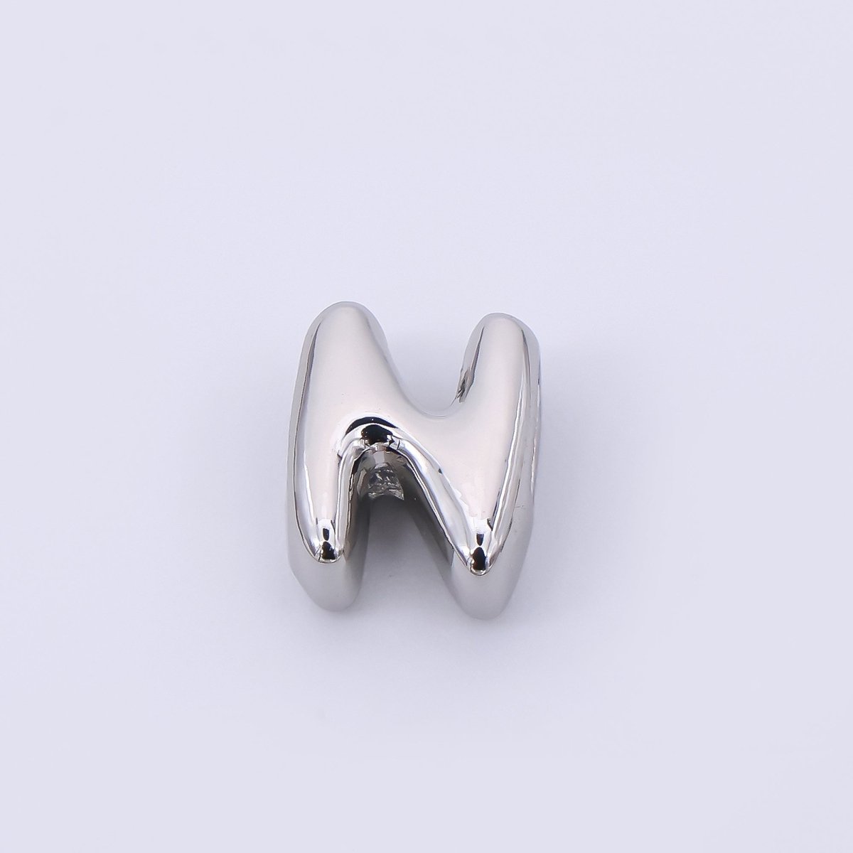 Mini Silver 8mm Initial Letter Alphabet Chubby Spacer Bead | AF040 - AF052 - DLUXCA