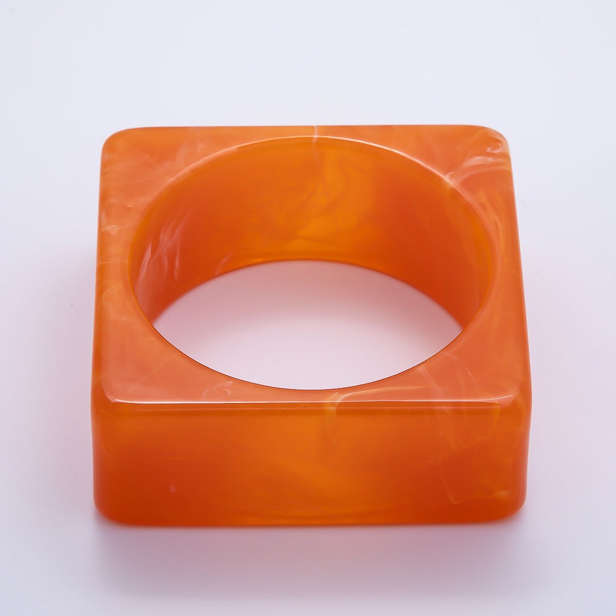 Multicolor Square Wide Acrylic Resin Bangle Statement Bracelet | WA - 04375 ~ WA - 04382 - DLUXCA
