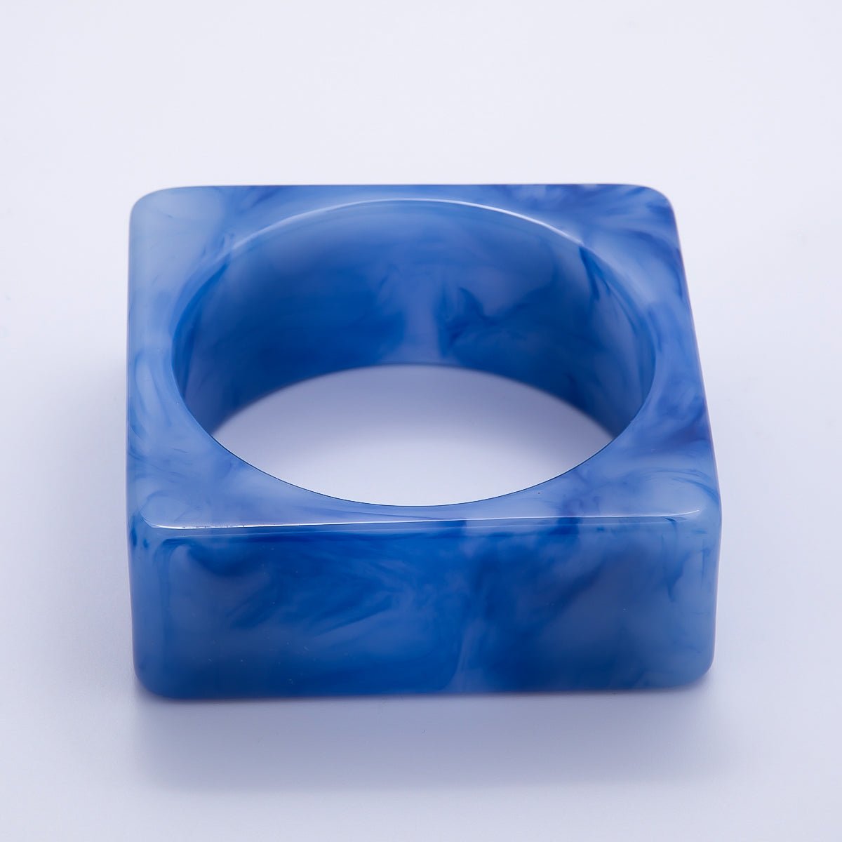 Multicolor Square Wide Acrylic Resin Bangle Statement Bracelet | WA - 04375 ~ WA - 04382 - DLUXCA