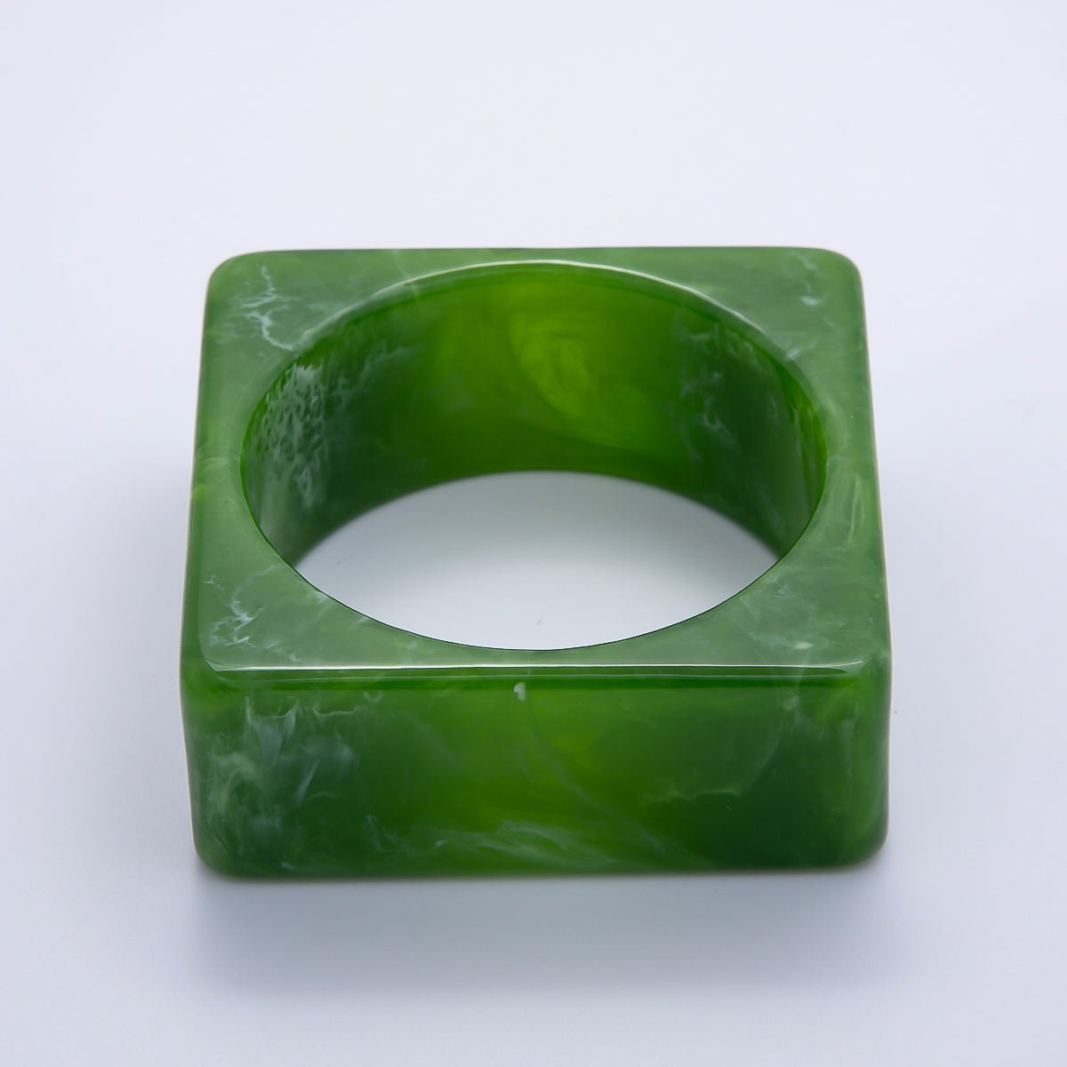 Multicolor Square Wide Acrylic Resin Bangle Statement Bracelet | WA - 04375 ~ WA - 04382 - DLUXCA