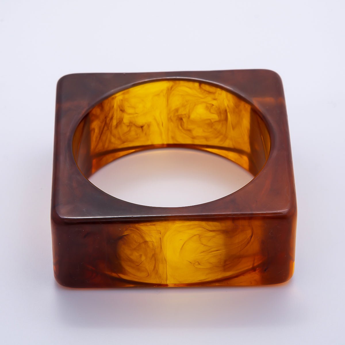 Multicolor Square Wide Acrylic Resin Bangle Statement Bracelet | WA - 04375 ~ WA - 04382 - DLUXCA
